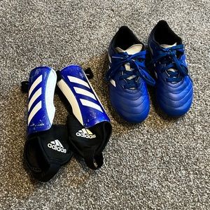 Adidas Kids Soccer Cleats & Shin Guards